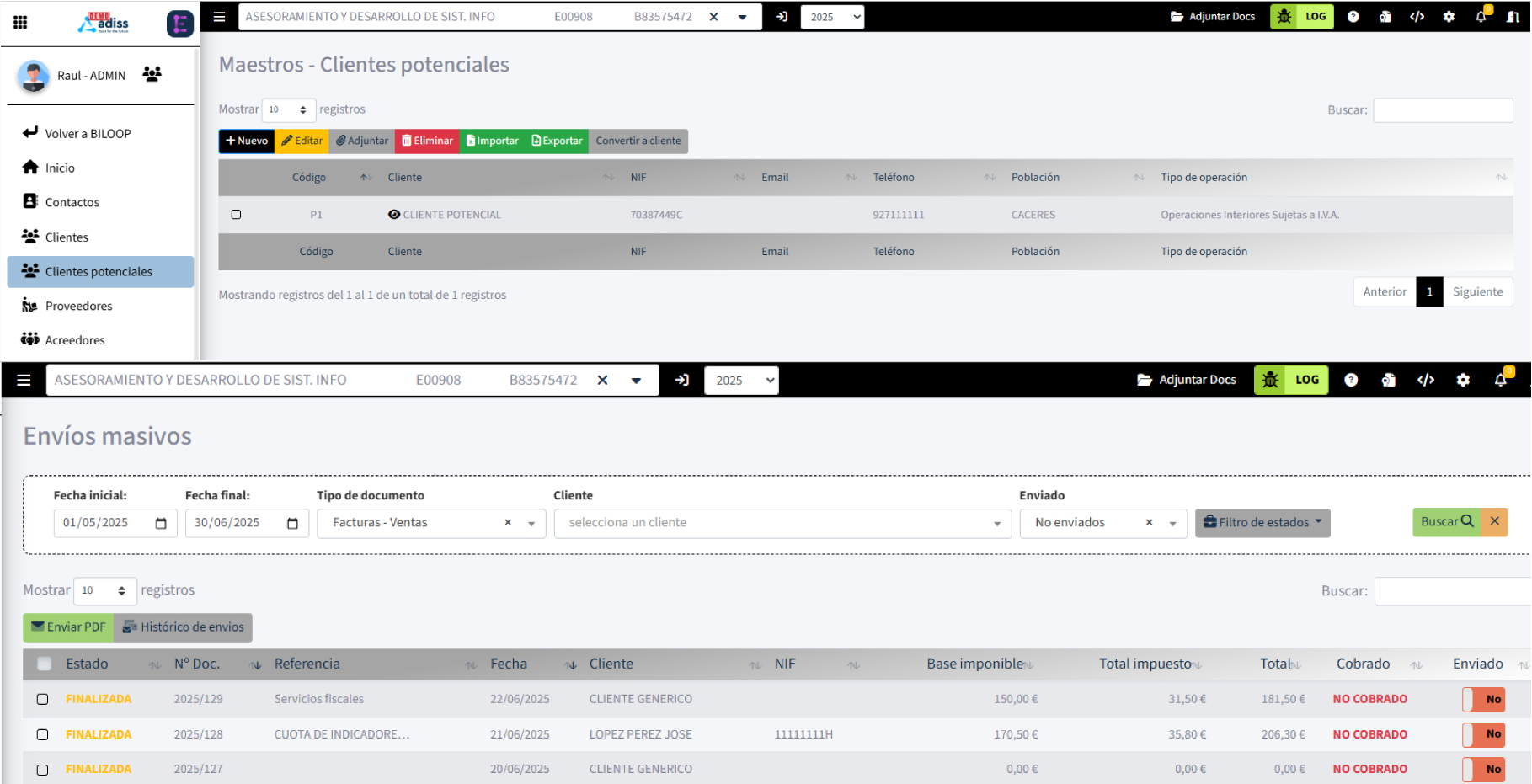 clientesyenviomasivo